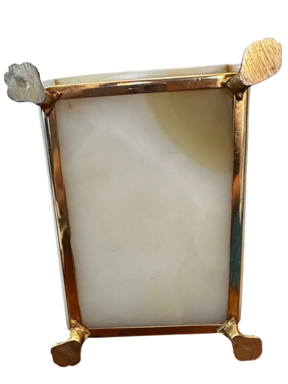 60s-70s Onyx Marble Trinket Jewelry box hand carved luminous hinged lid - Picture 9 of 13